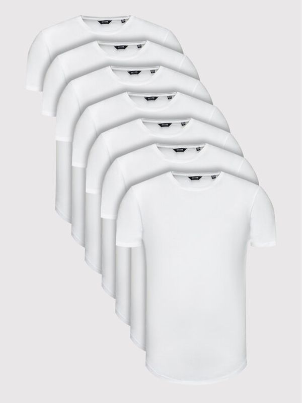 Only & Sons Only & Sons Комплект 7 тишърти Matt Life Longy 22012787 Бял Regular Fit