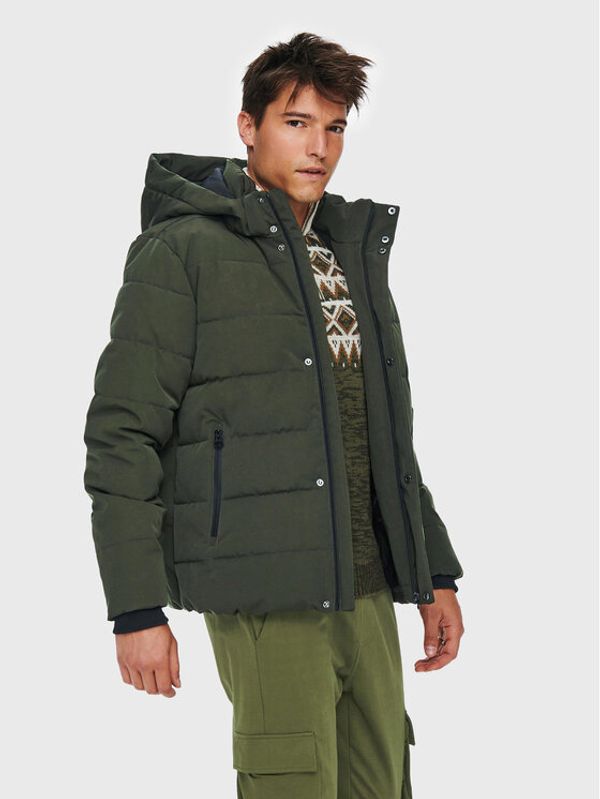 Only & Sons Only & Sons Пухено яке Cayson 22019598 Зелен Regular Fit