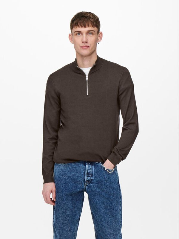 Only & Sons Only & Sons Пуловер 22021264 Кафяв Regular Fit