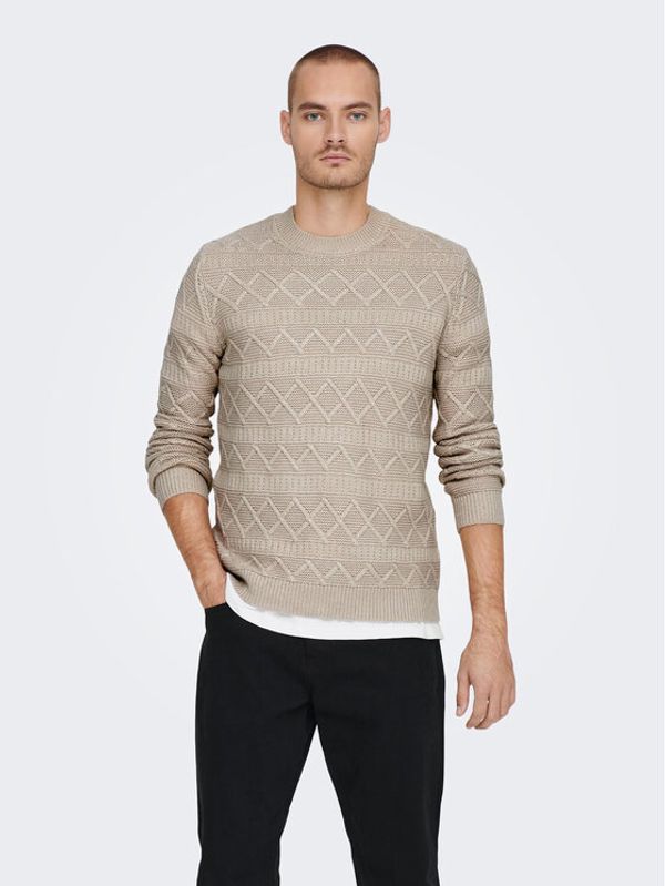 Only & Sons Only & Sons Пуловер Wade 22023194 Бежов Regular Fit