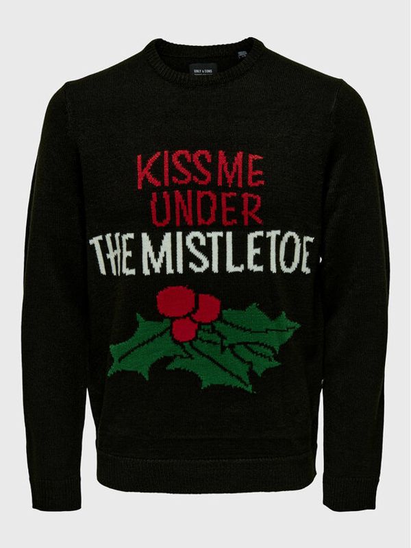 Only & Sons Only & Sons Пуловер Xmas 22023350 Черен Regular Fit