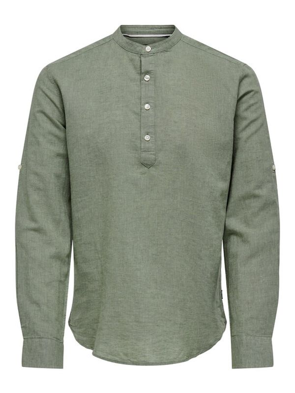 Only & Sons Only & Sons Риза 22009883 Зелен Slim Fit