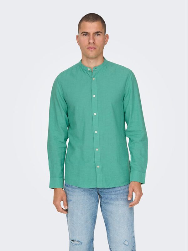 Only & Sons Only & Sons Риза 22019173 Зелен Slim Fit