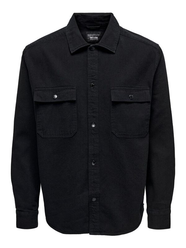 Only & Sons Only & Sons Риза 22024711 Черен Relaxed Fit