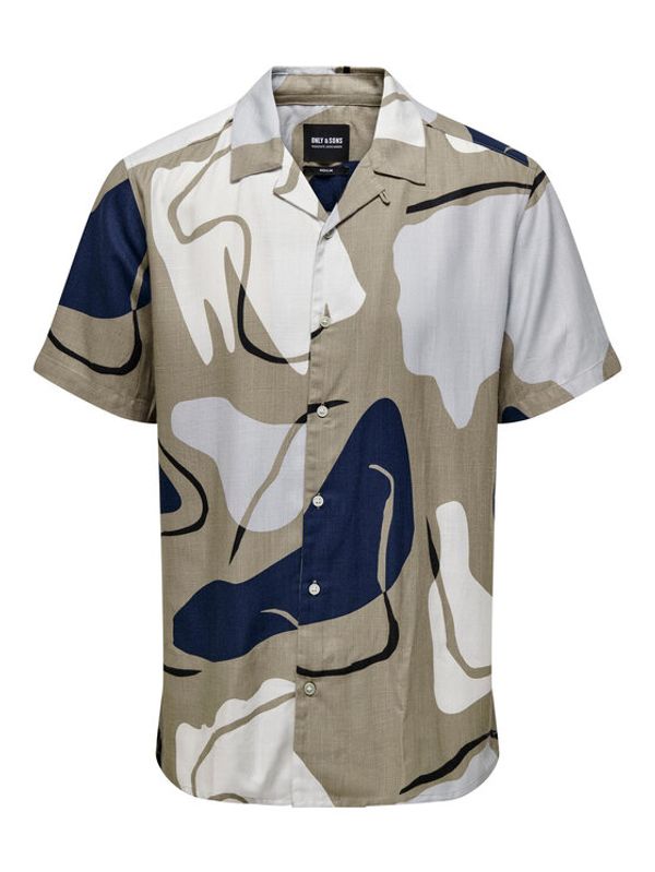 Only & Sons Only & Sons Риза 22026102 Сив Regular Fit