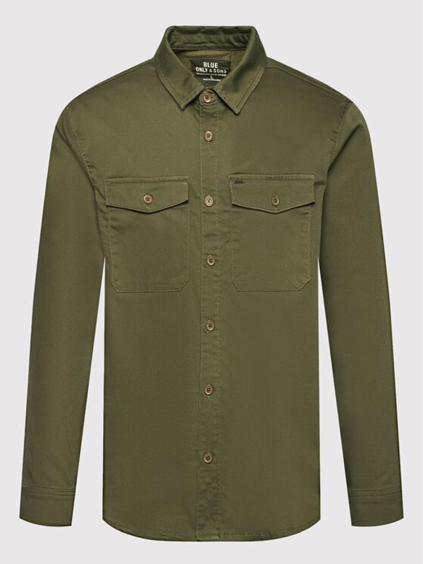 Only & Sons Only & Sons Риза Bob 22021487 Зелен Regular Fit
