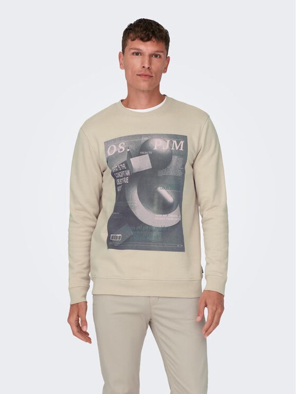 Only & Sons Only & Sons Суитшърт 22026379 Бежов Regular Fit