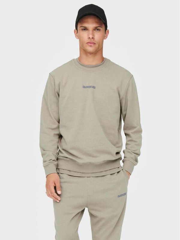 Only & Sons Only & Sons Суитшърт Elon 22023840 Бежов Regular Fit