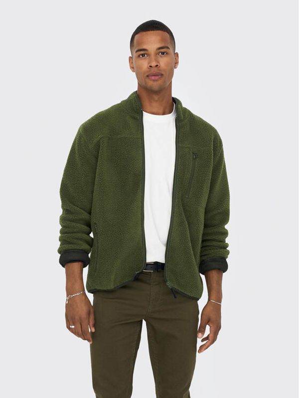 Only & Sons Only & Sons Суитшърт Houston 22022099 Зелен Regular Fit