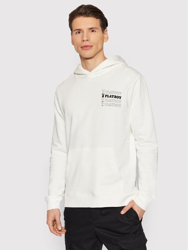 Only & Sons Only & Sons Суитшърт Playboy 22023180 Бял Regular Fit