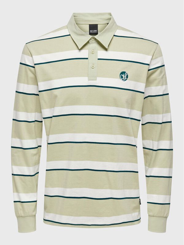 Only & Sons Only & Sons Тениска с яка и копчета 22024774 Сив Regular Fit