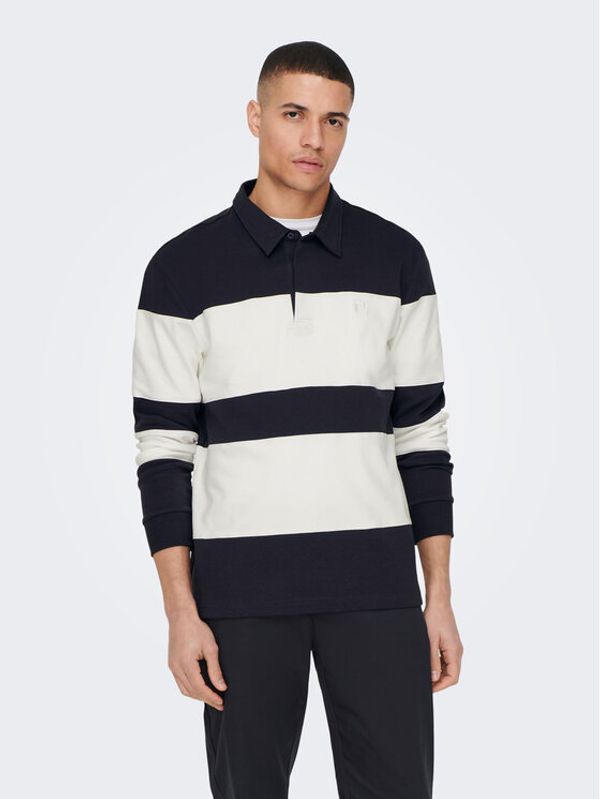 Only & Sons Only & Sons Тениска с яка и копчета 22024786 Тъмносин Regular Fit