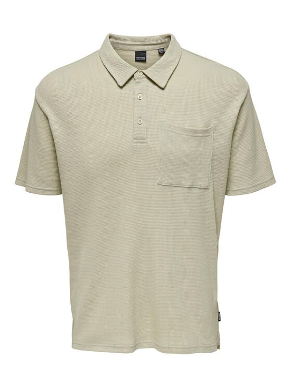 Only & Sons Only & Sons Тениска с яка и копчета 22025276 Сив Regular Fit