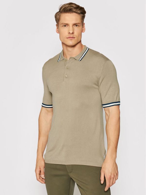 Only & Sons ONLY & SONS Тениска с яка и копчета Adam 22019502 Бежов Regular Fit