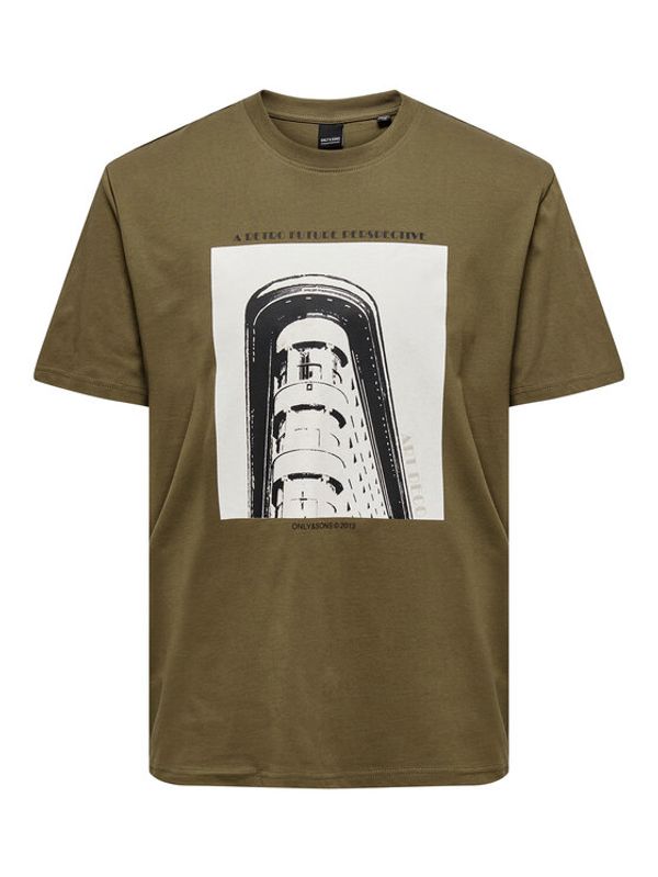 Only & Sons Only & Sons Тишърт 22024793 Кафяв Regular Fit