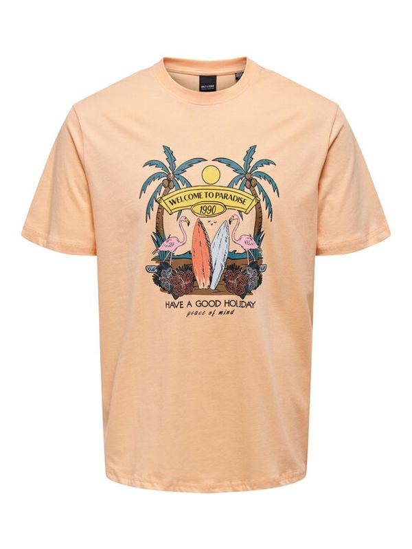 Only & Sons Only & Sons Тишърт 22026084 Розов Regular Fit