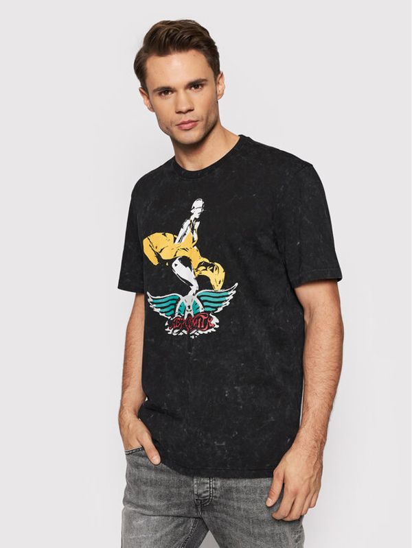 Only & Sons Only & Sons Тишърт Aerosmith 22020823 Черен Regular Fit