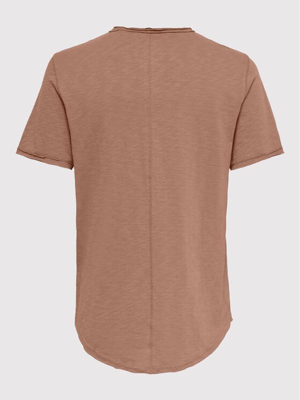 Only & Sons Only & Sons Тишърт Benne 22017822 Кафяв Regular Fit