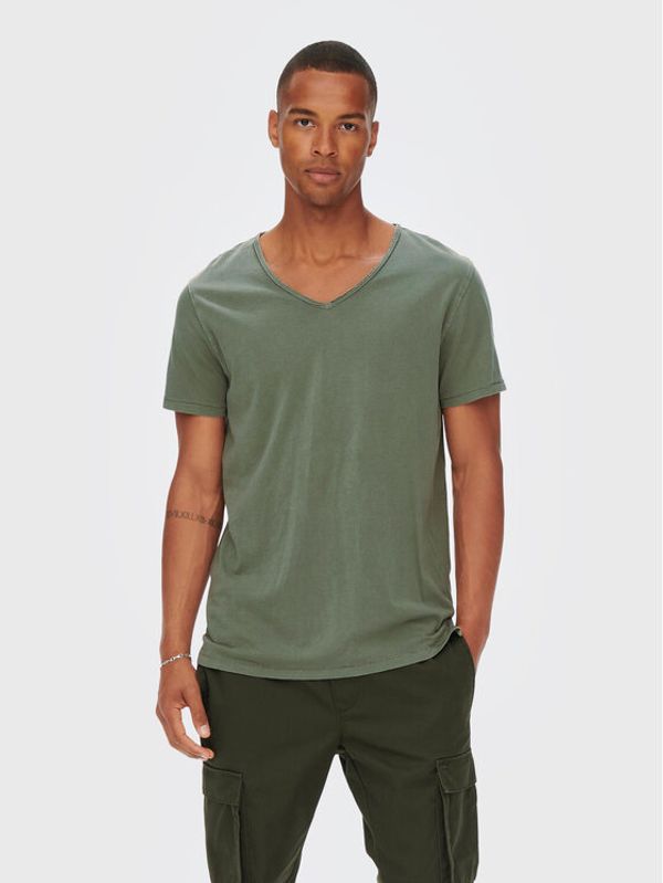 Only & Sons Only & Sons Тишърт Laos Longline 22023186 Зелен Regular Fit