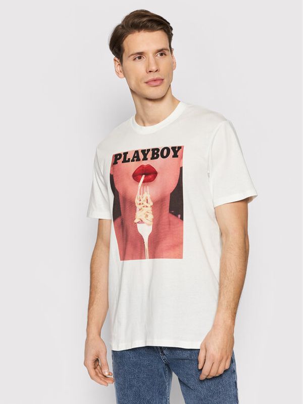 Only & Sons Only & Sons Тишърт Playboy 22023179 Бял Regular Fit