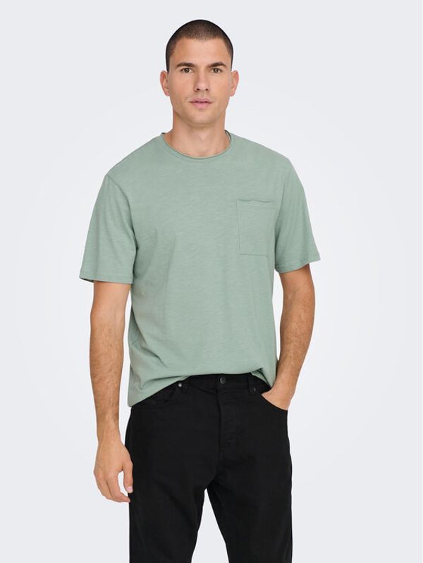 Only & Sons Only & Sons Тишърт Roy 22022531 Зелен Regular Fit
