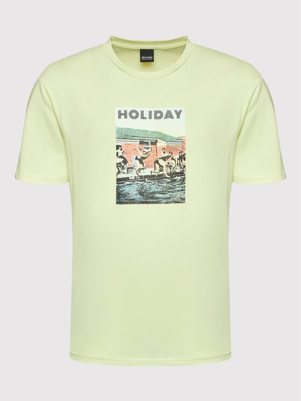 Only & Sons Only & Sons Тишърт Sib 22022198 Жълт Regular Fit