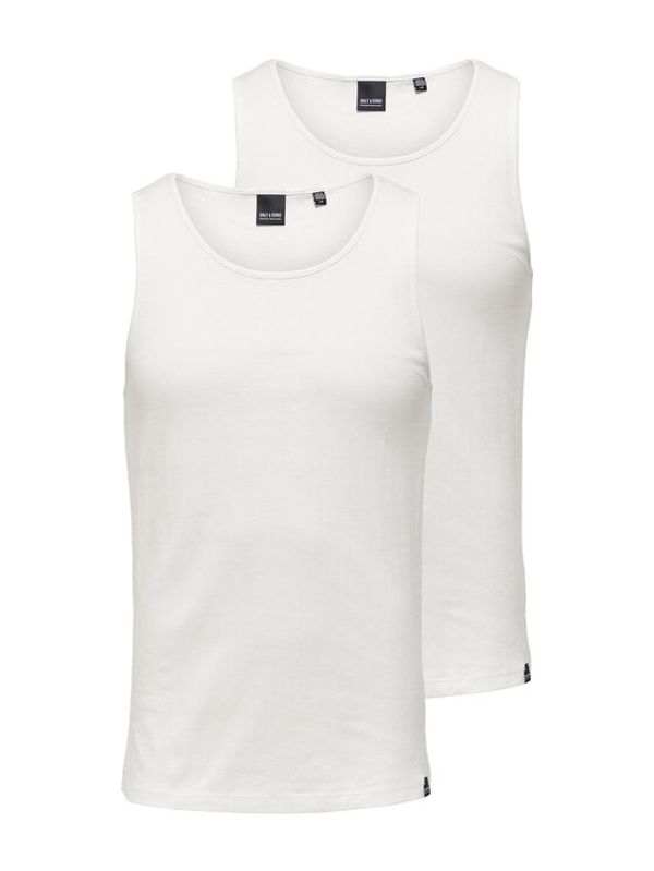 Only & Sons Only & Sons топ Basic 22025682 Бял Slim Fit