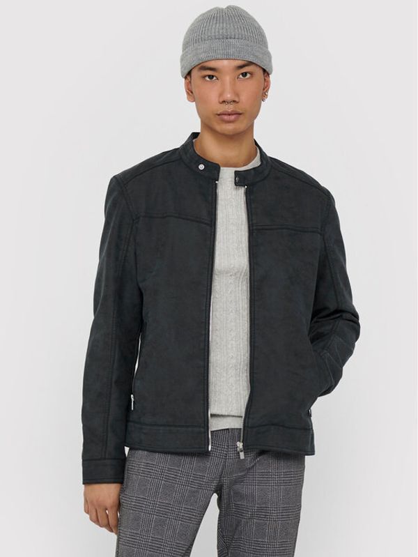 Only & Sons Only & Sons Яке от имитация на кожа Jasper 22016572 Тъмносин Regular Fit
