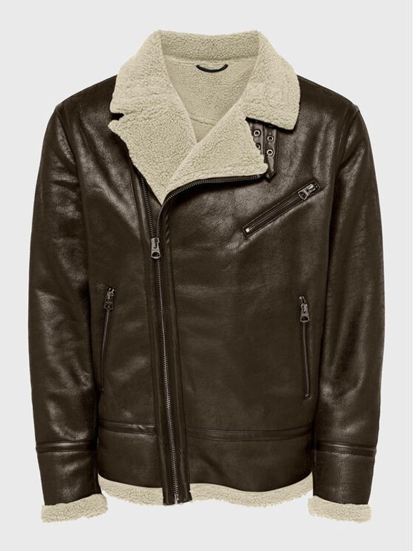Only & Sons Only & Sons Яке от имитация на кожа Ryan 22023807 Кафяв Regular Fit