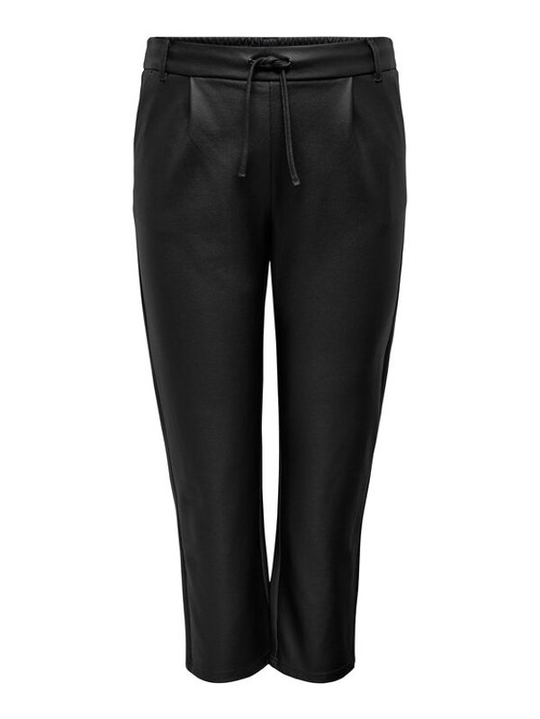ONLY Carmakoma ONLY Carmakoma Панталони от имитация на кожа Goldtrash 15269751 Черен Loose Fit