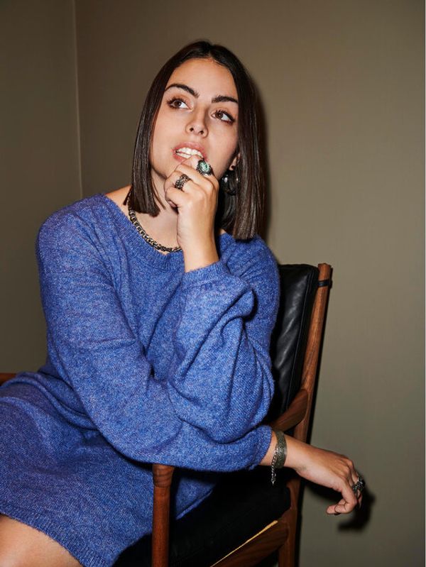 ONLY Carmakoma ONLY Carmakoma Плетена рокля Abbi Син Relaxed Fit