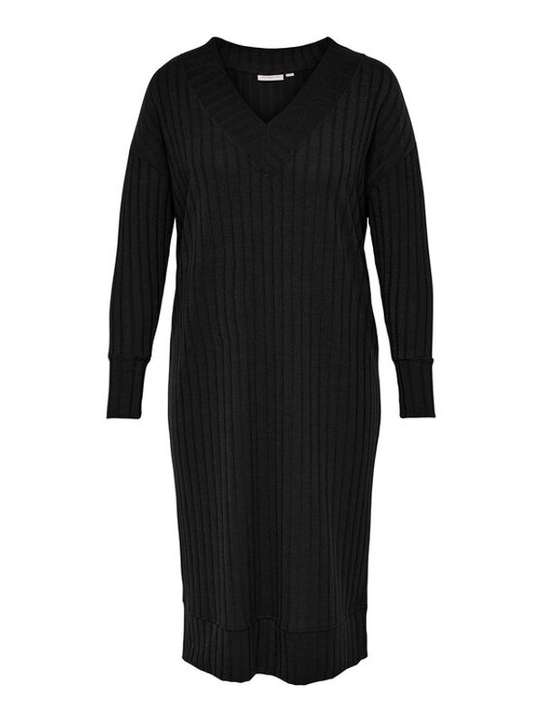 ONLY Carmakoma ONLY Carmakoma Плетена рокля Ressie 15274011 Черен Relaxed Fit