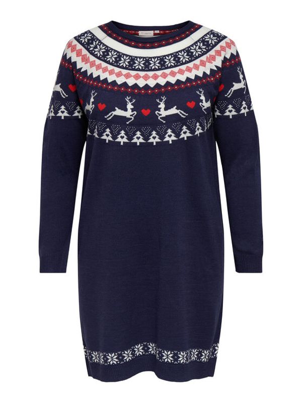 ONLY Carmakoma ONLY Carmakoma Плетена рокля Snow 15273633 Тъмносин Regular Fit