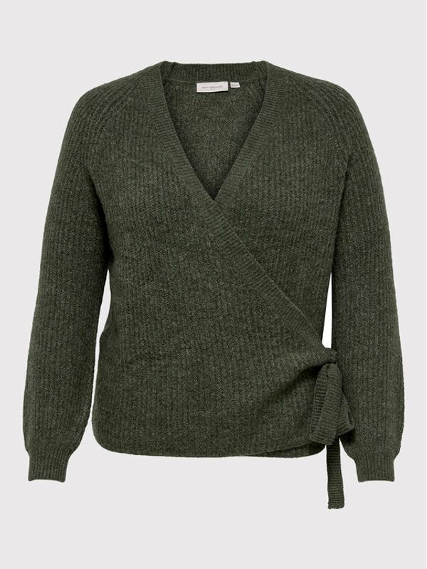 ONLY Carmakoma ONLY Carmakoma Пуловер Karin 15252992 Зелен Regular Fit