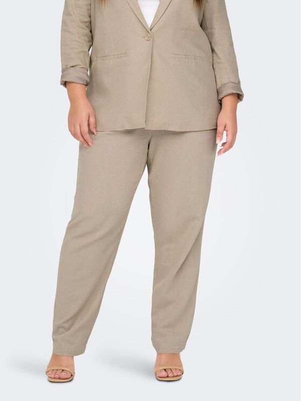 ONLY Carmakoma ONLY Carmakoma Текстилни панталони 15280234 Сив Regular Fit