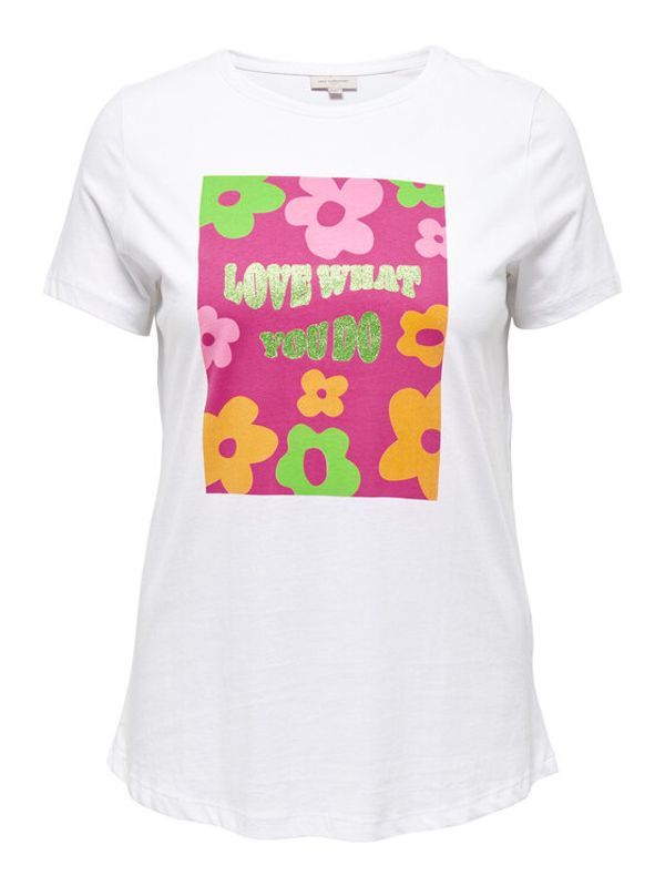 ONLY Carmakoma ONLY Carmakoma Тишърт 15284839 Бял Regular Fit