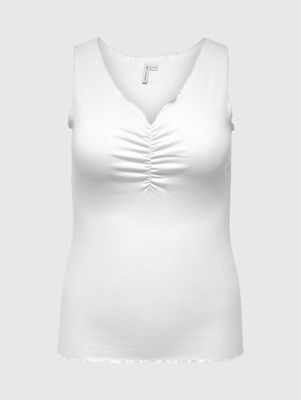ONLY Carmakoma ONLY Carmakoma топ Ruffle Life 15206253 Бял Regular Fit