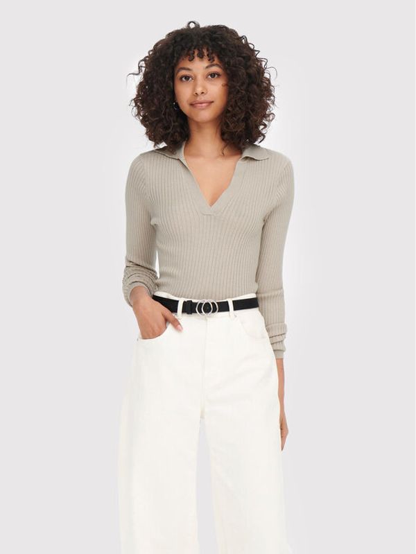 ONLY ONLY Блуза Nimone 15267703 Бежов Slim Fit