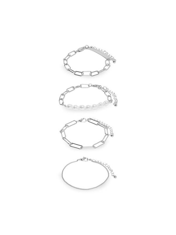 ONLY ONLY Комплект от 4 гривни 15300934 Сребрист