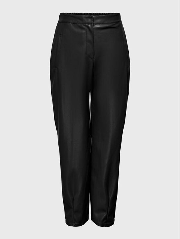 ONLY ONLY Панталони от имитация на кожа Elizabeth 15266817 Черен Regular Fit