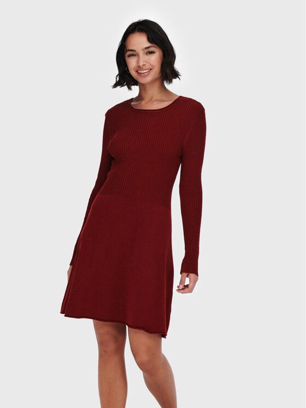 ONLY ONLY Плетена рокля Alma 15185761 Бордо Regular Fit