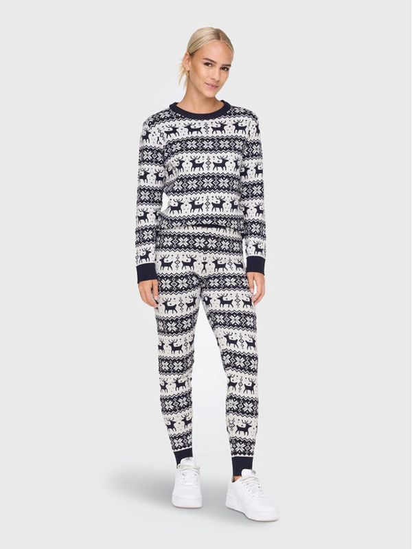ONLY ONLY Плетени панталони Xmas 15272160 Тъмносин Regular Fit
