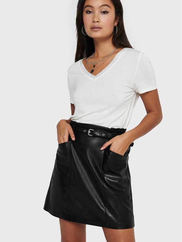 ONLY ONLY Пола от имитация на кожа Heidi 15229099 Черен Regular Fit