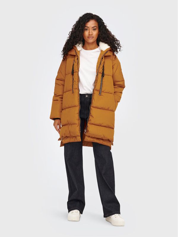 ONLY ONLY Пухено яке 15230125 Кафяв Regular Fit