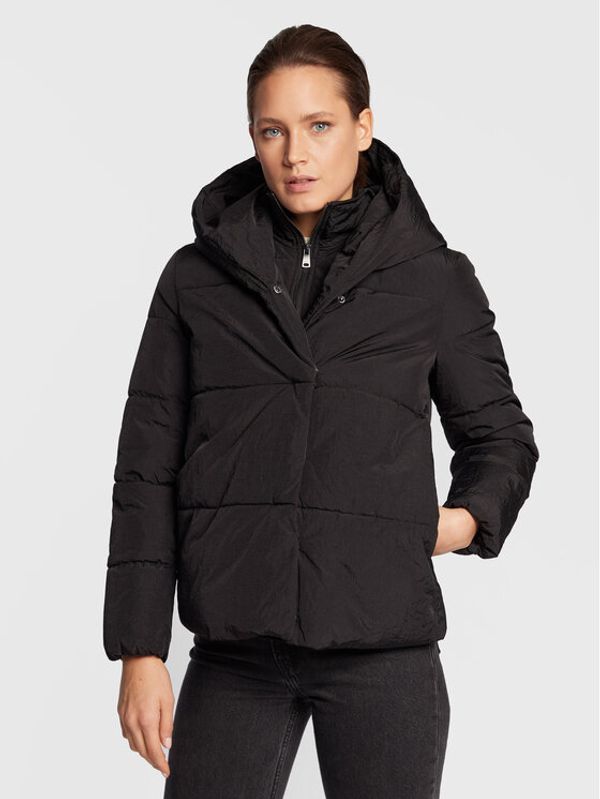 ONLY ONLY Пухено яке Sydney 15231475 Черен Regular Fit