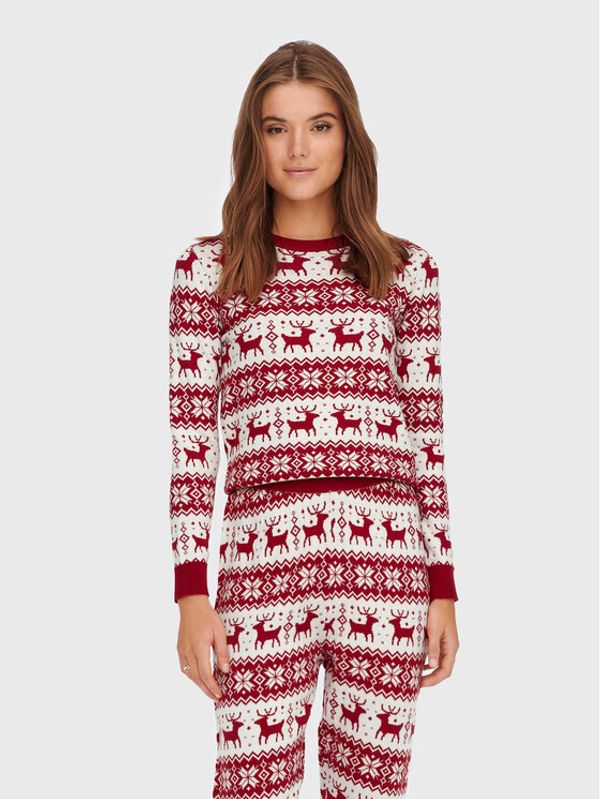 ONLY ONLY Пуловер Xmas 15272148 Червен Regular Fit
