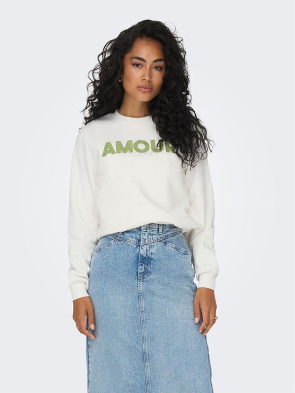 ONLY ONLY Суитшърт 15304436 Бял Regular Fit