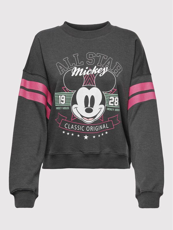 ONLY ONLY Суитшърт Mickey Mouse 15272197 Сив Relaxed Fit