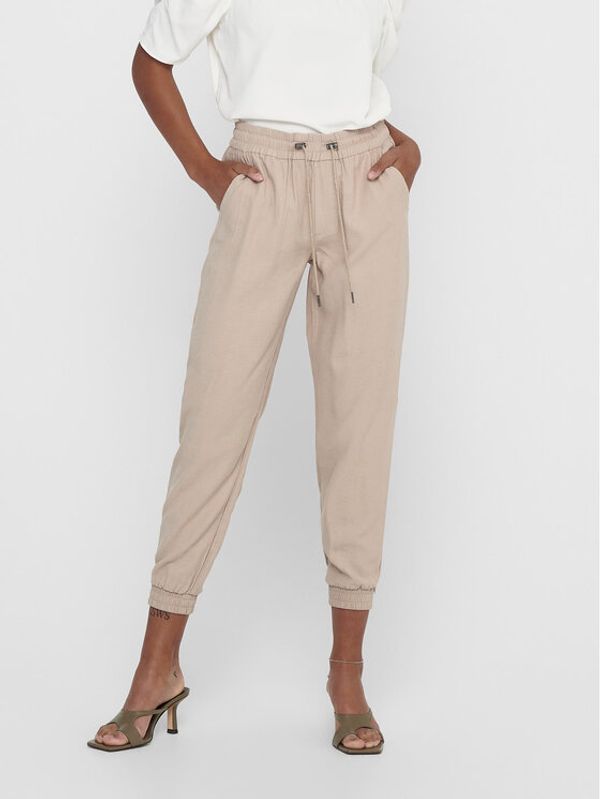 ONLY ONLY Текстилни панталони 15203946 Бежов Regular Fit