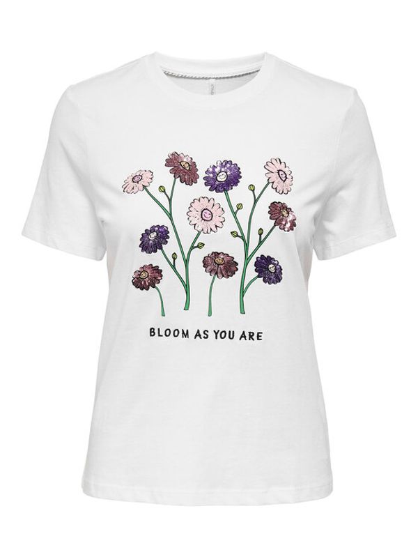 ONLY ONLY Тишърт 15286720 Бял Regular Fit